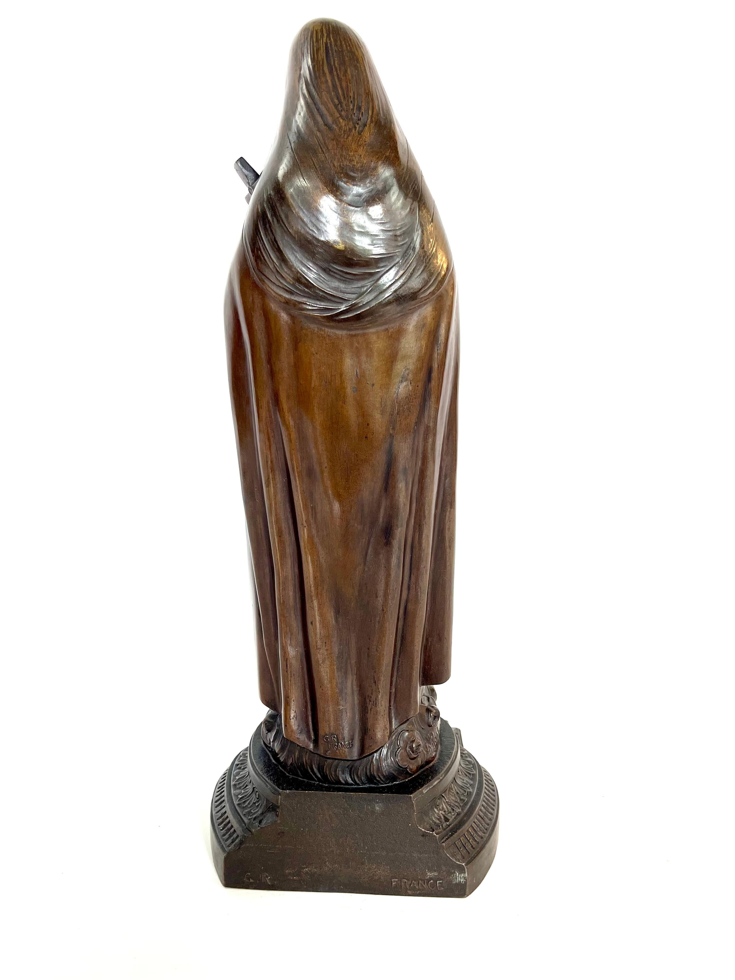 French Large statue the Holy Virgin signed Raphael Peyre 19th