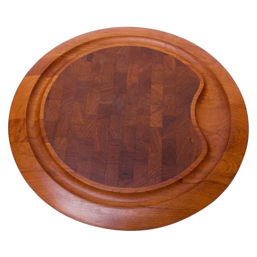 Large Staved Teak Cutting Board / Tray by Jens Quistgaard for Dansk