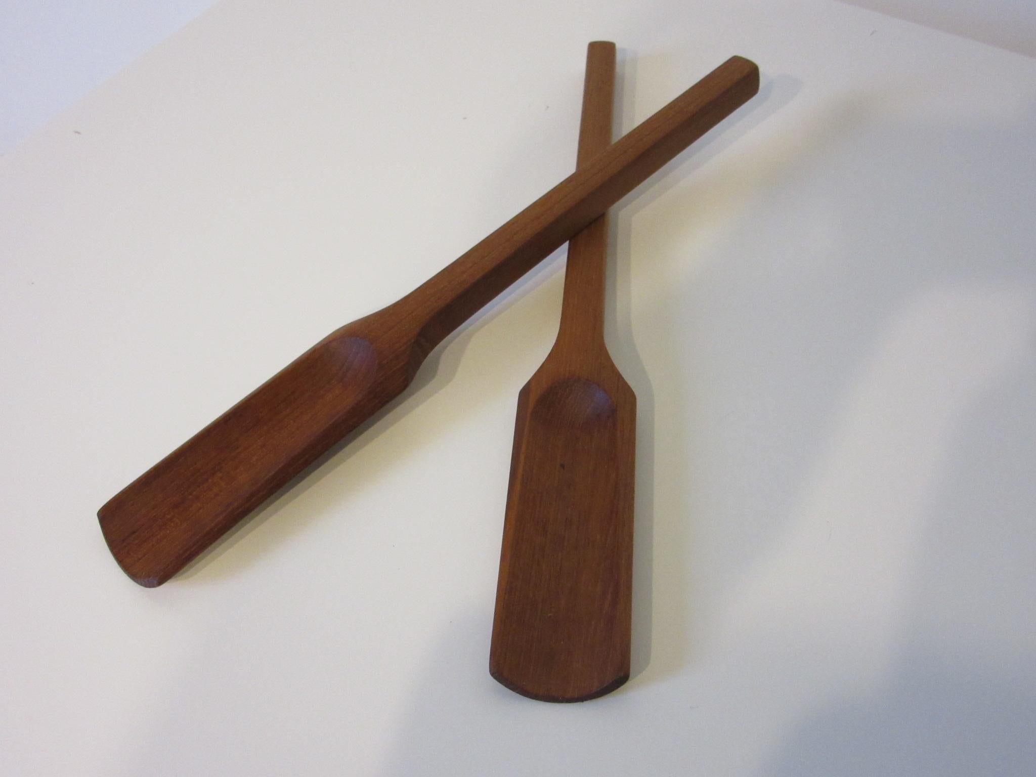 Danish Large Staved Teak Salad Bowl with Spoons by Richard Nissen, Denmark