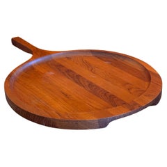 Large Staved Teak Tray or Cutting Board by Kenji of Denmark