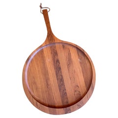 Large Staved Teak Tray or Cutting Board by Kenji of Denmark