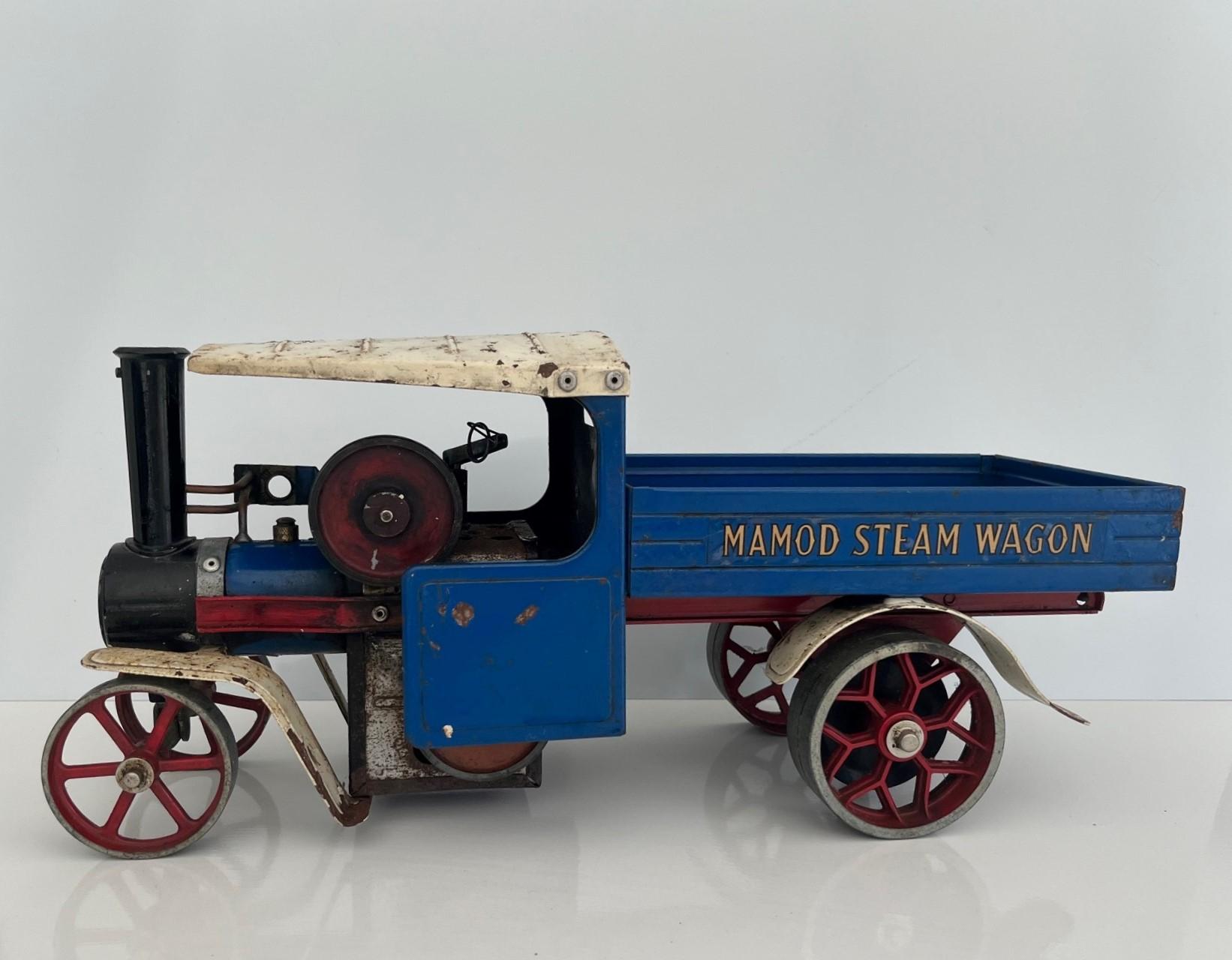 Victorian Large Steam Engine Model 'Mamod Steam Wagon' Decorative Shelf Art Vintage Toy For Sale