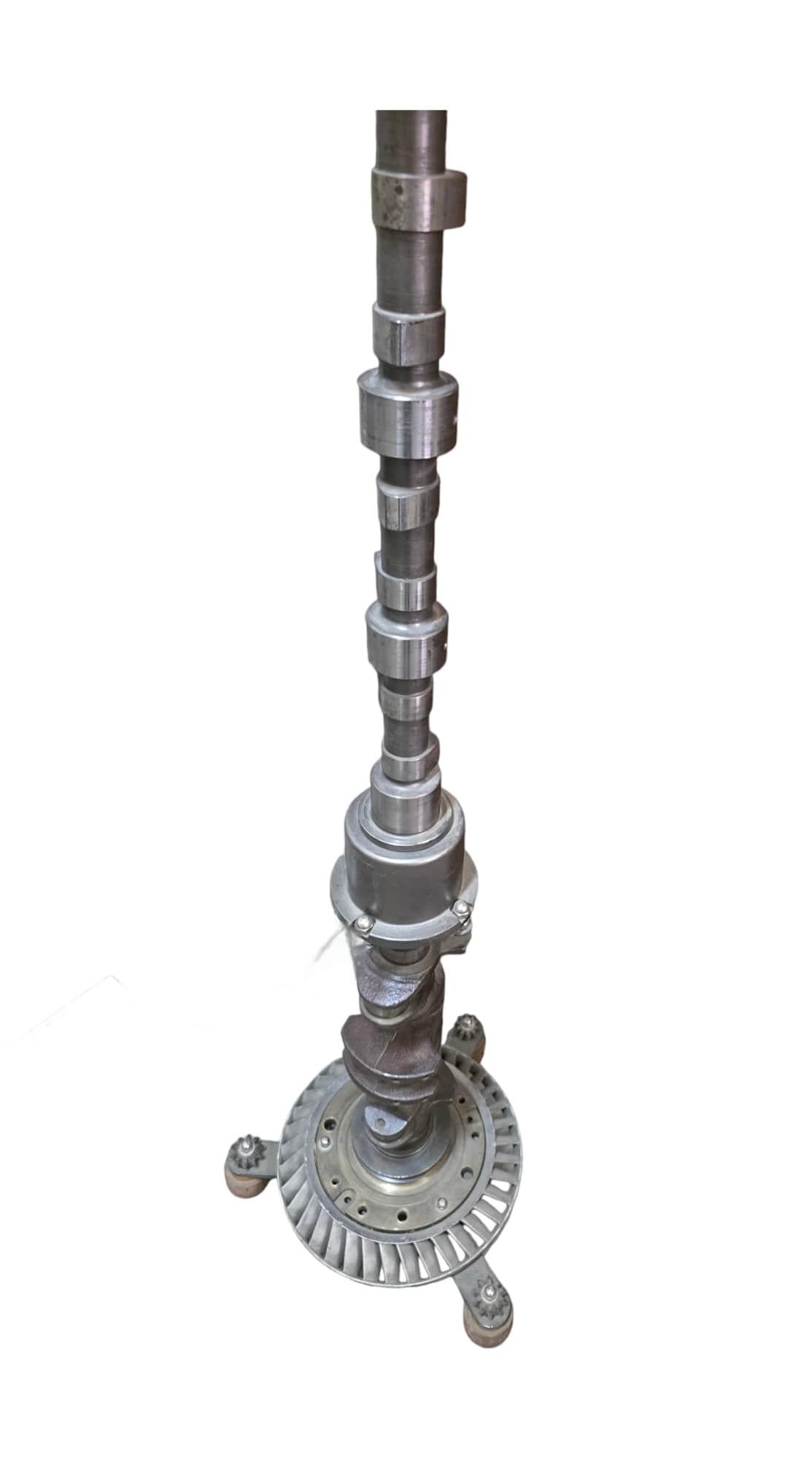 Discover the unique charm of this fascinating large steampunk candelabrum, crafted from repurposed car parts. Signed by the artist A. Alonso and dated 1996, this exceptional piece blends industrial aesthetics with functional art, making it a