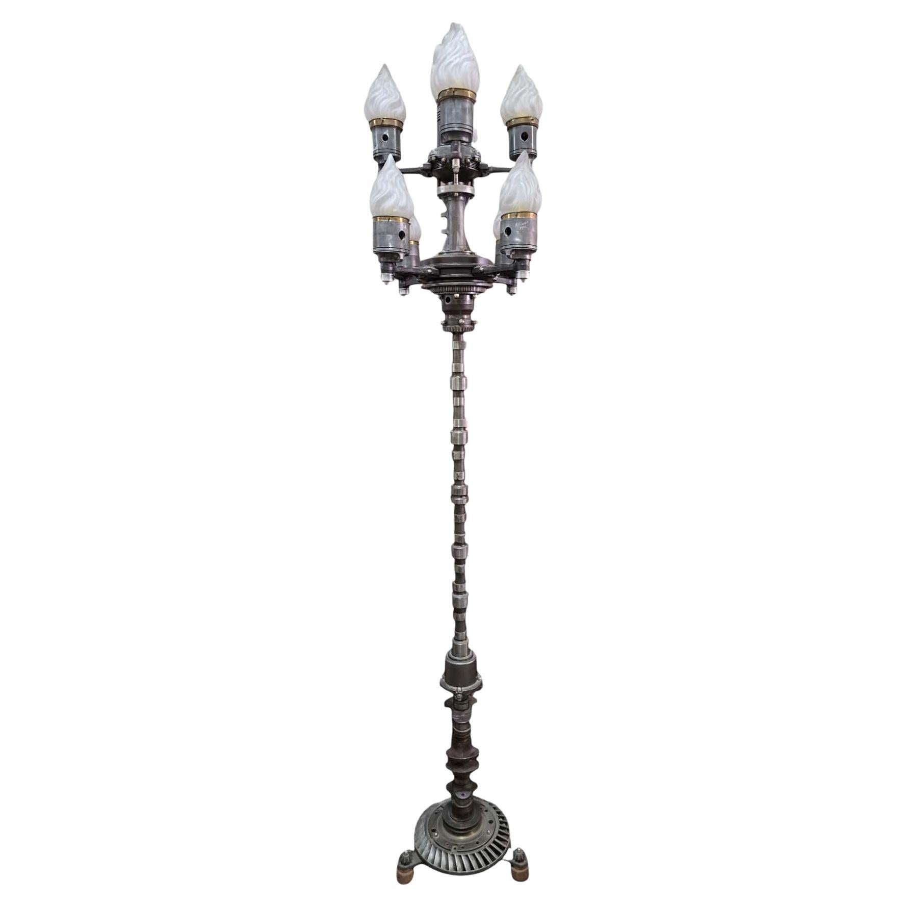 Large Steampunk Candelabrum Signed by the Artist For Sale