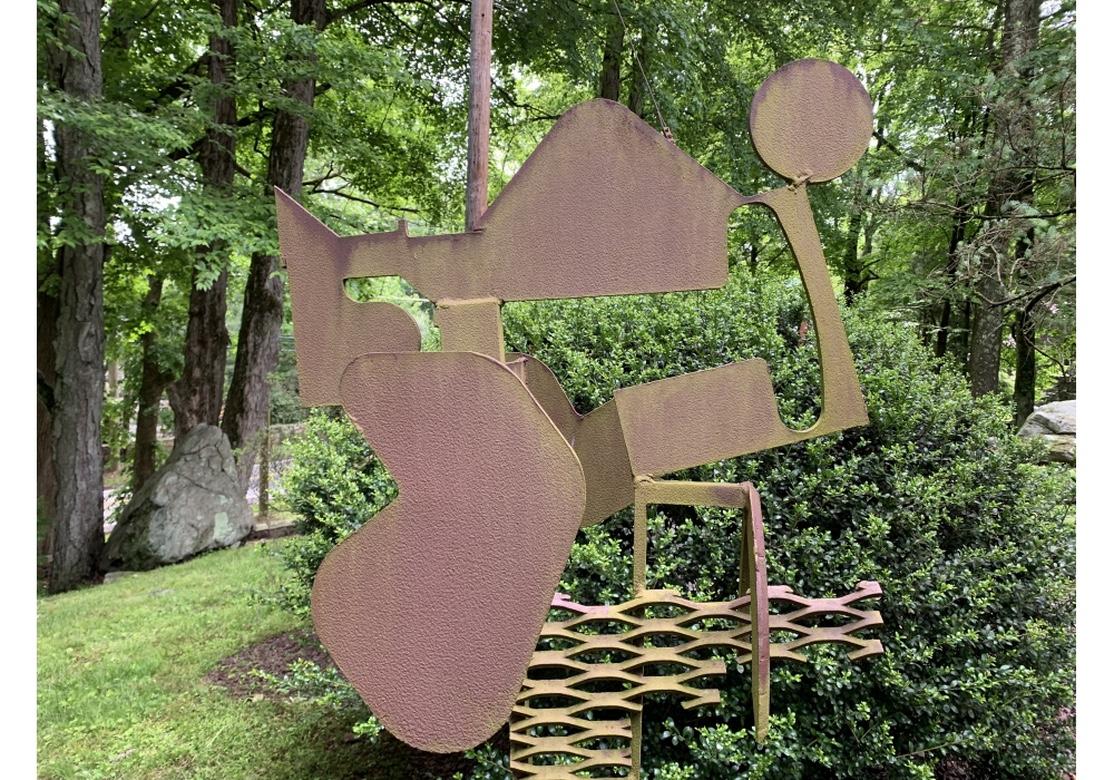 Large Steel Abstract Geometric Garden Sculpture 3
