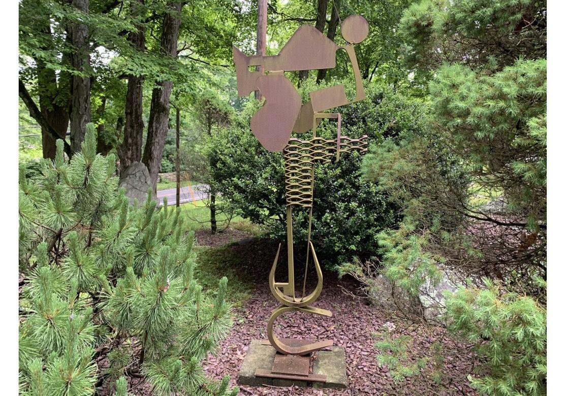 Welded Large Steel Abstract Geometric Garden Sculpture