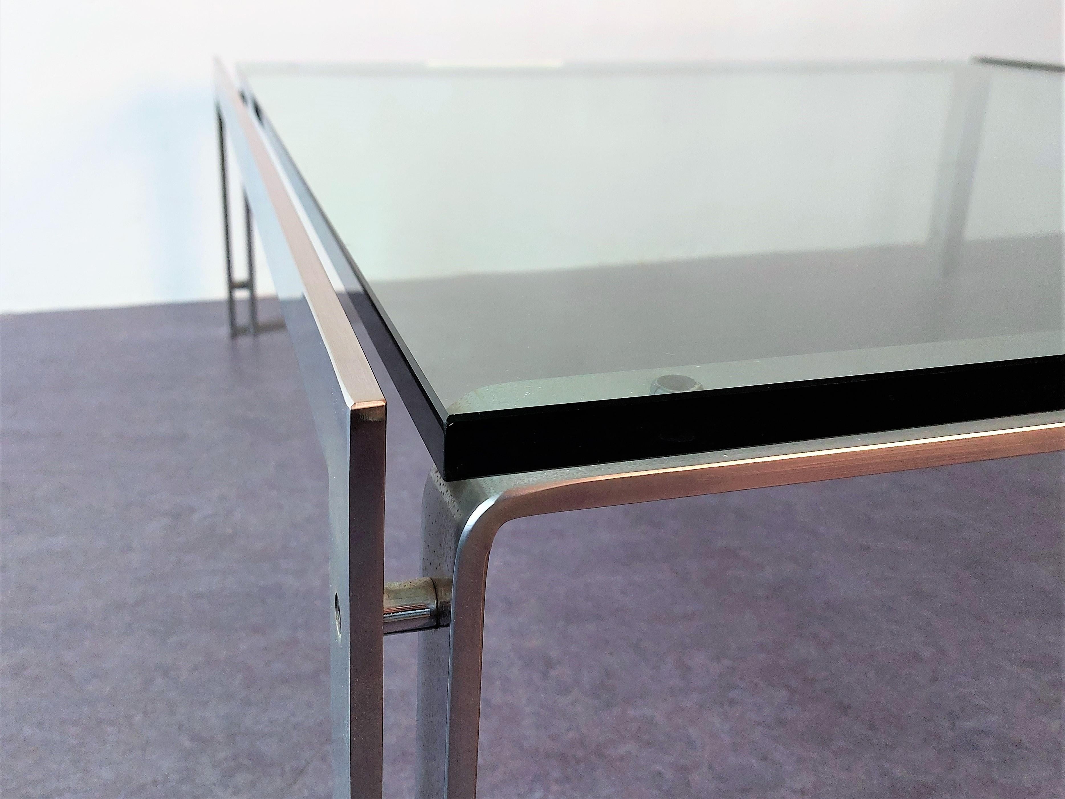 Late 20th Century Large Steel and Glass M1 Coffee Table by Hank Kwint for Metaform, 1980's For Sale