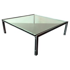 Vintage Large Steel and Glass M1 Coffee Table by Hank Kwint for Metaform, 1980's