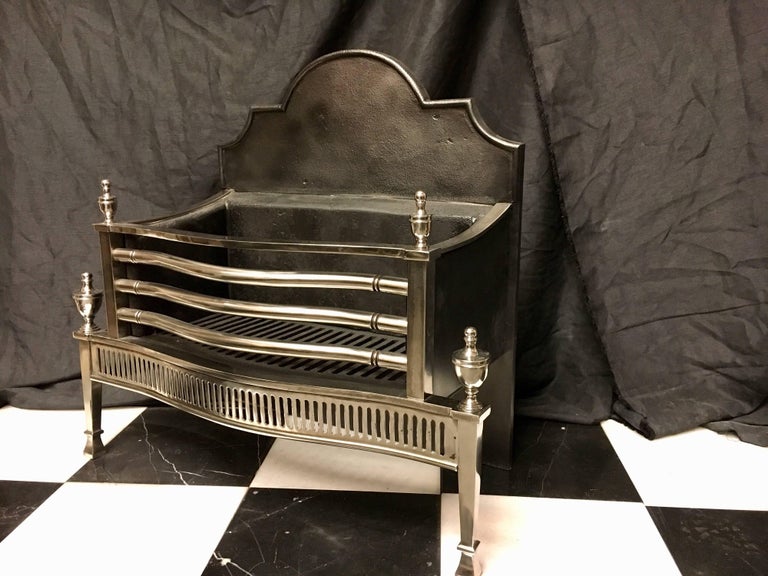 Large Steel and Iron Antique Style Fire Grate at 1stDibs