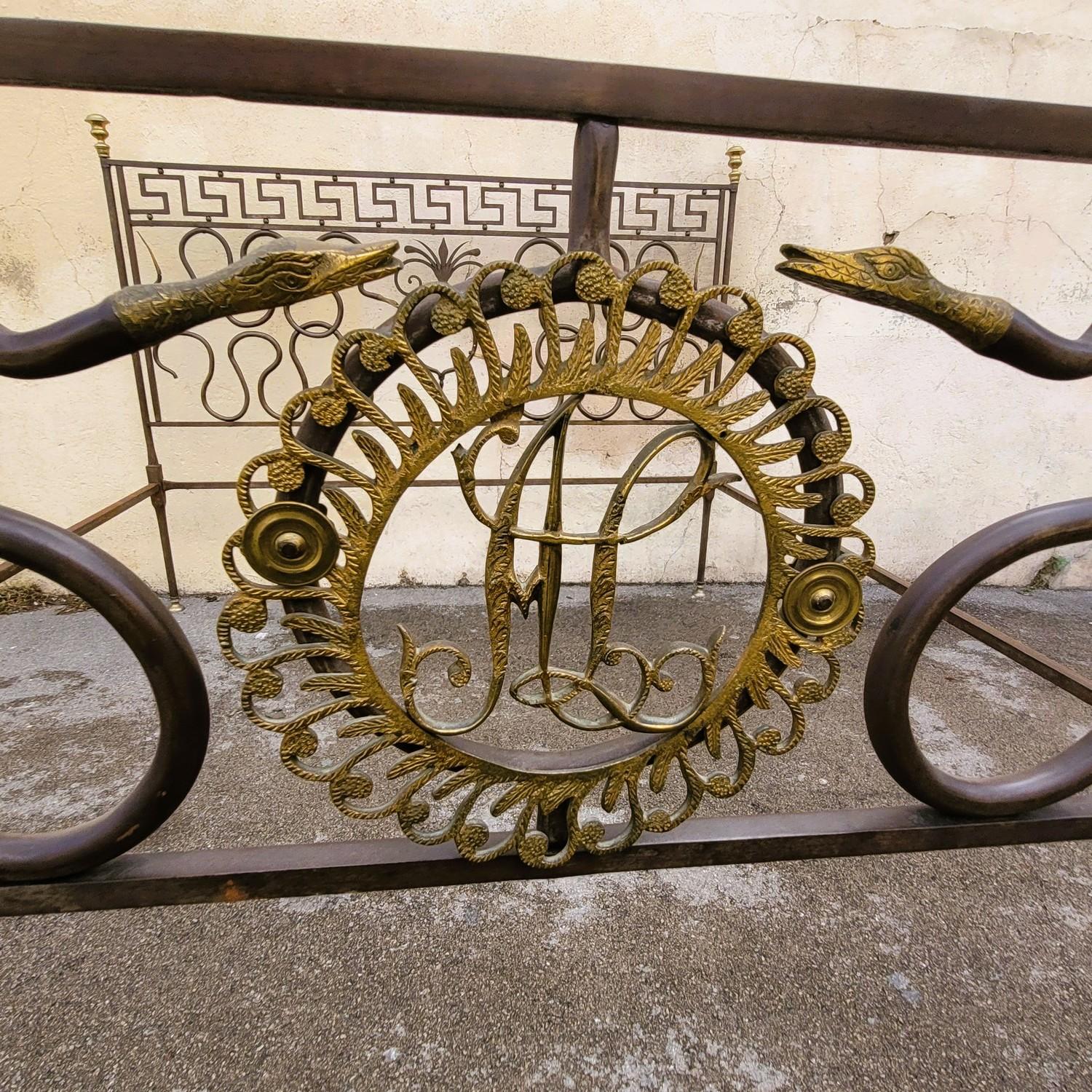 Large Steel Bed With Snakes, Early 19th Century 8