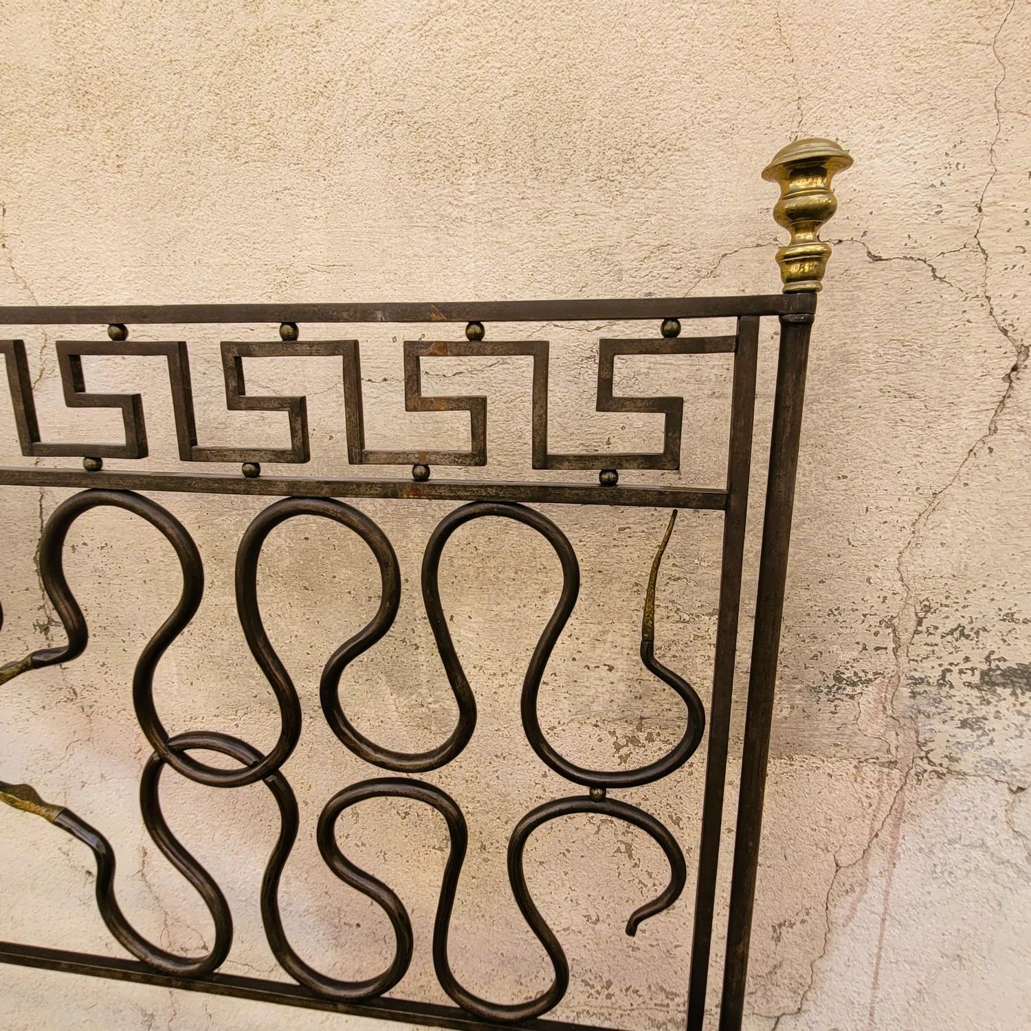 Bronze Large Steel Bed With Snakes, Early 19th Century
