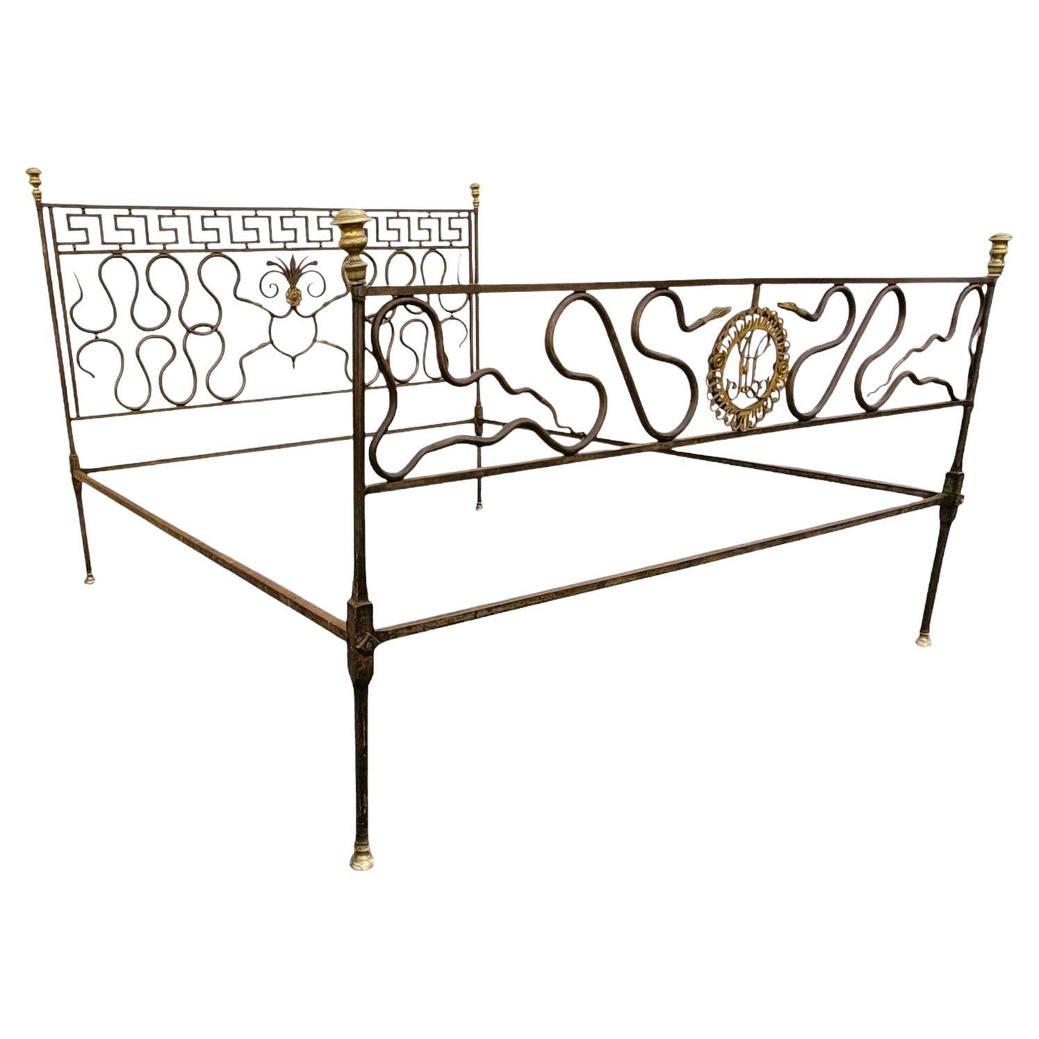 Large Steel Bed With Snakes, Early 19th Century