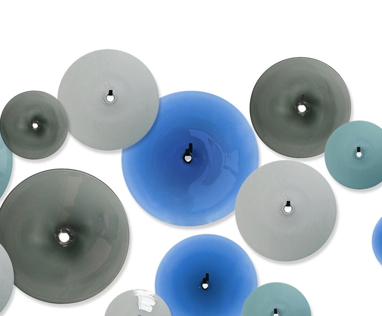 Sklo Pool Large Steel Blue POOL Wall Sculpture by SkLO For Sale at 1stDibs
