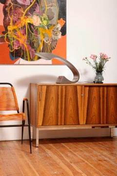 Large Steel Cabinet Lamp with a Small Clock 'Impala' by Fase, Spain 1970s