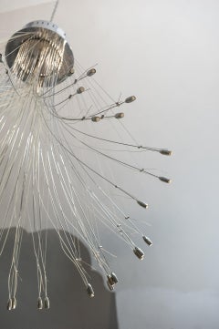 Large Modern Steel Chandelier, Adjustable Width, Portugal