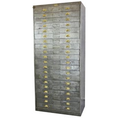 Large Steel Industrial Factory Drawers, circa 1930s
