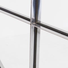 Gran espejo redondo de metal y acero de Vittorio Introini para Saporiti. Italia, años 70