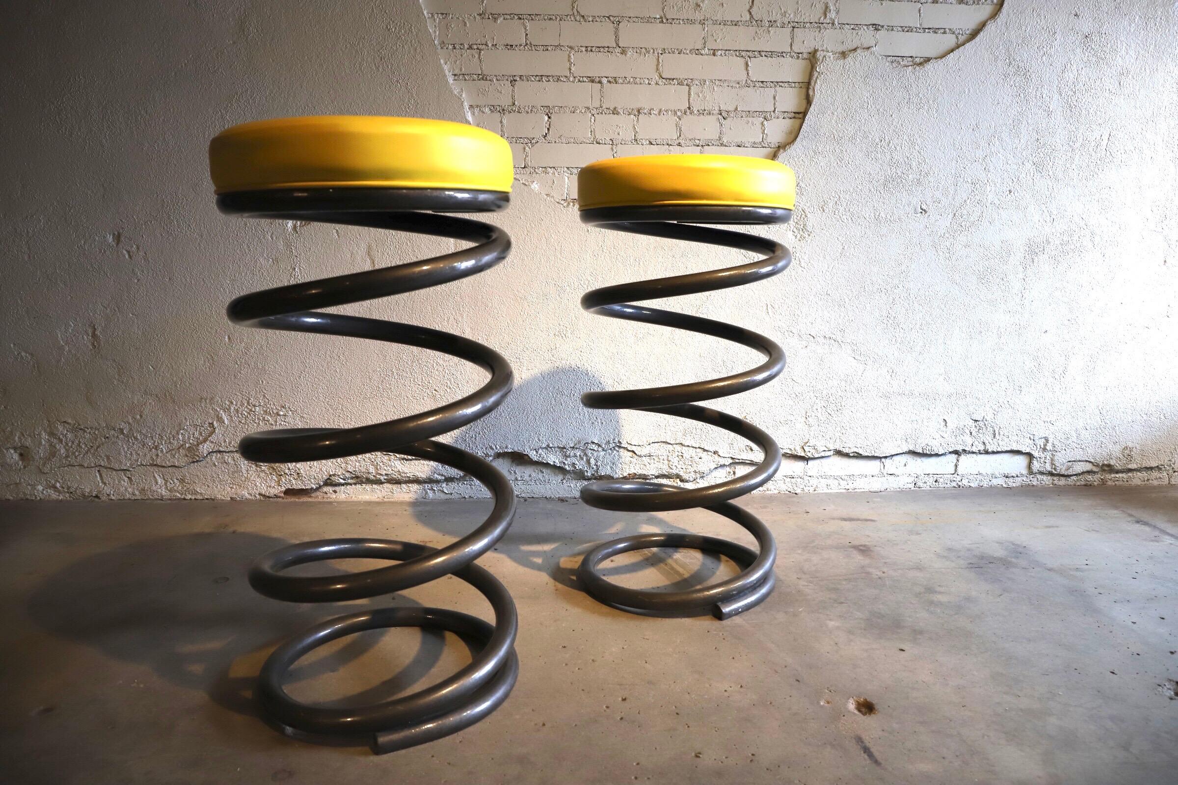 Large Steel Spring Barstools by Helix 4