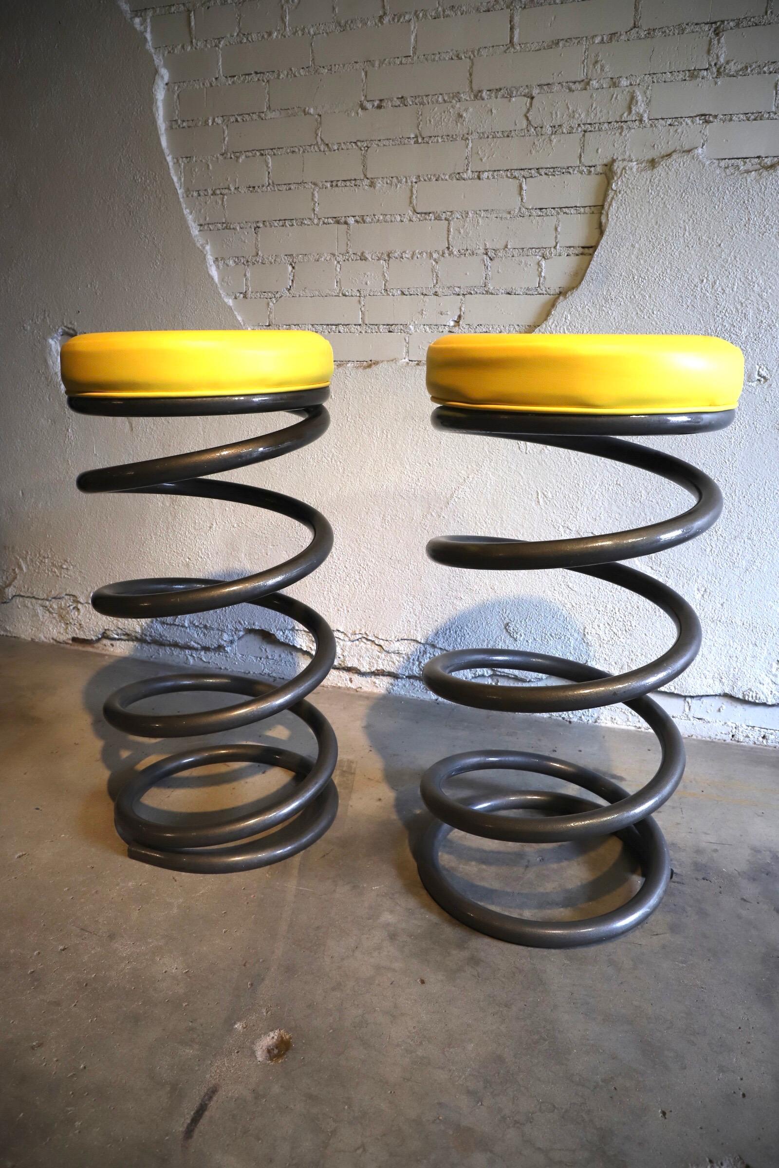 Large Steel Spring Barstools by Helix 8