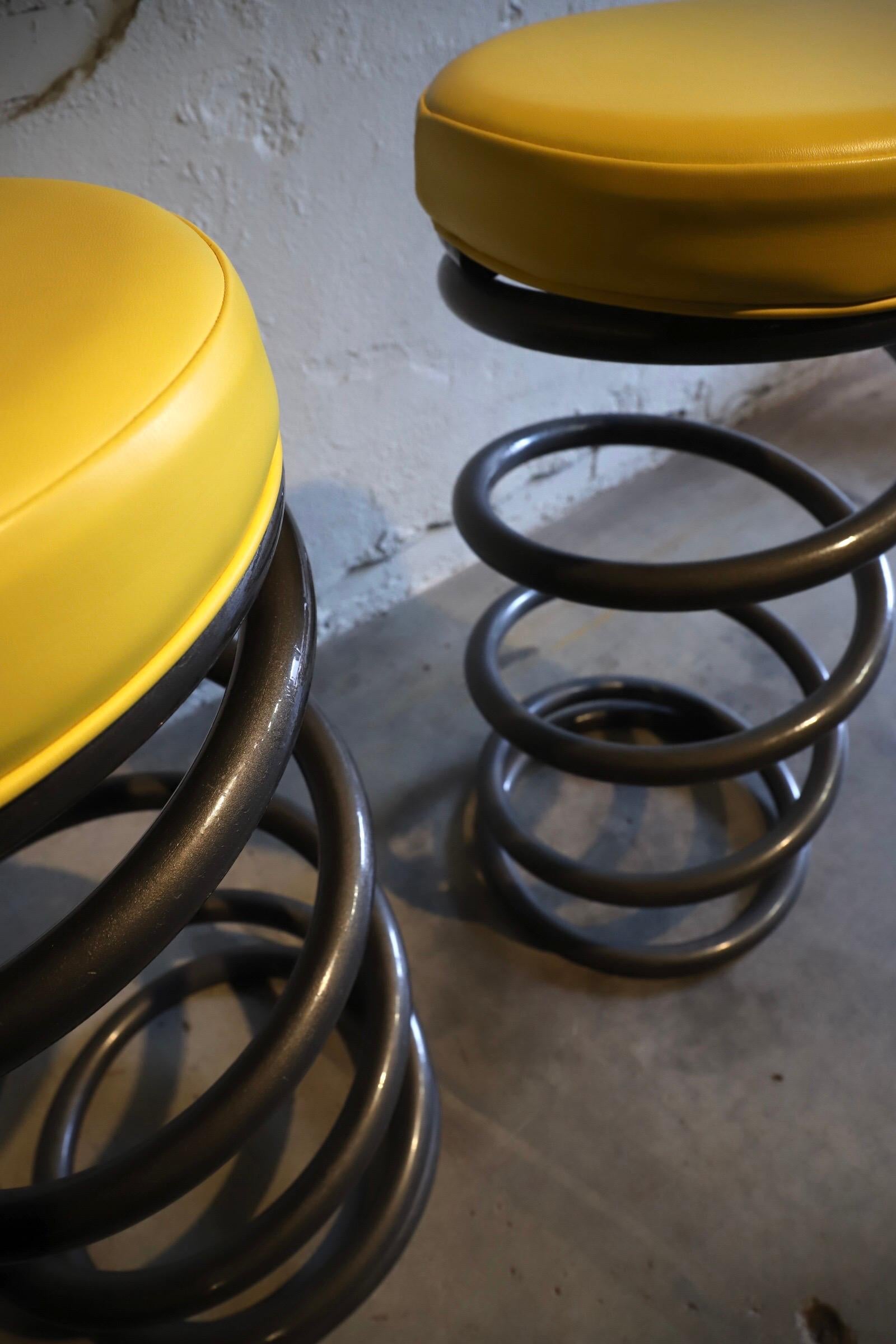 Large Steel Spring Barstools by Helix 9