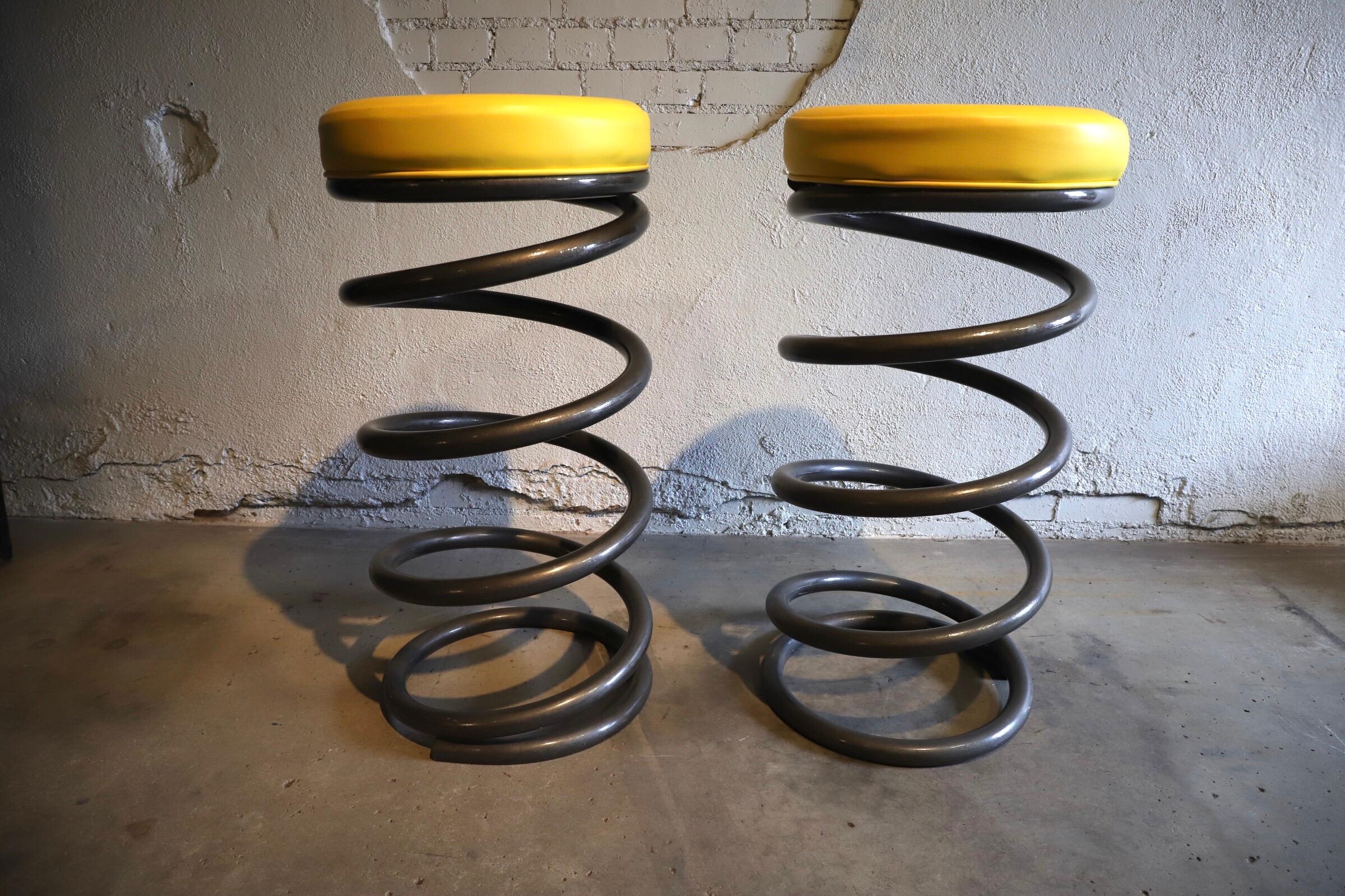 Large Steel Spring Barstools by Helix 10