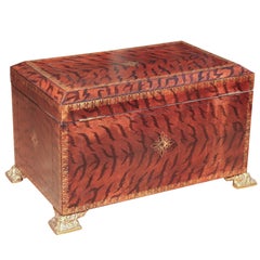 Large Stenciled and Embossed Animal Print Leather Box