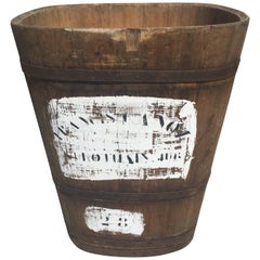 Vintage Large Stencilled Alsatian Wooden Master Grape Collection Tub Planter