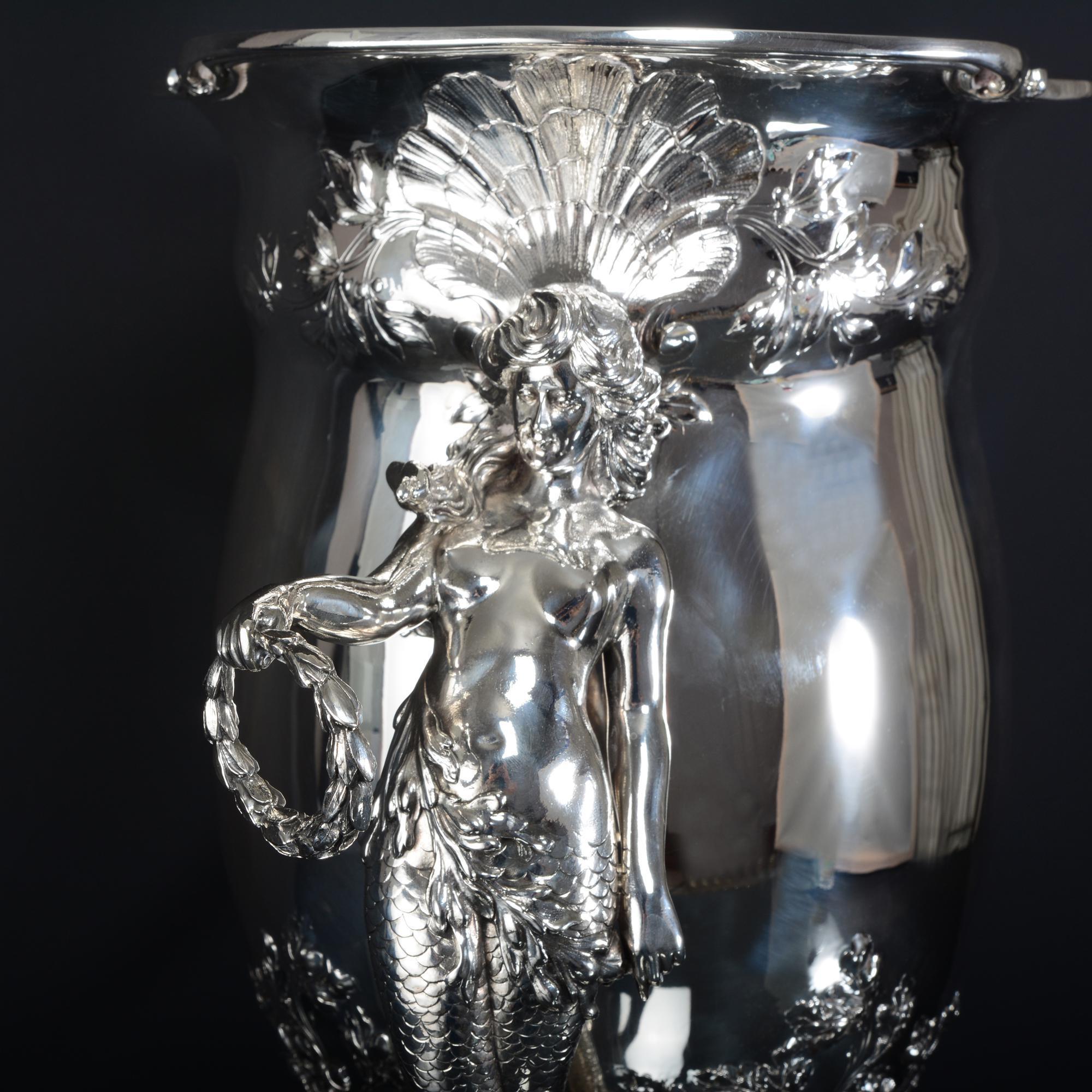 Large sterling silver antique sterling silver vase 1