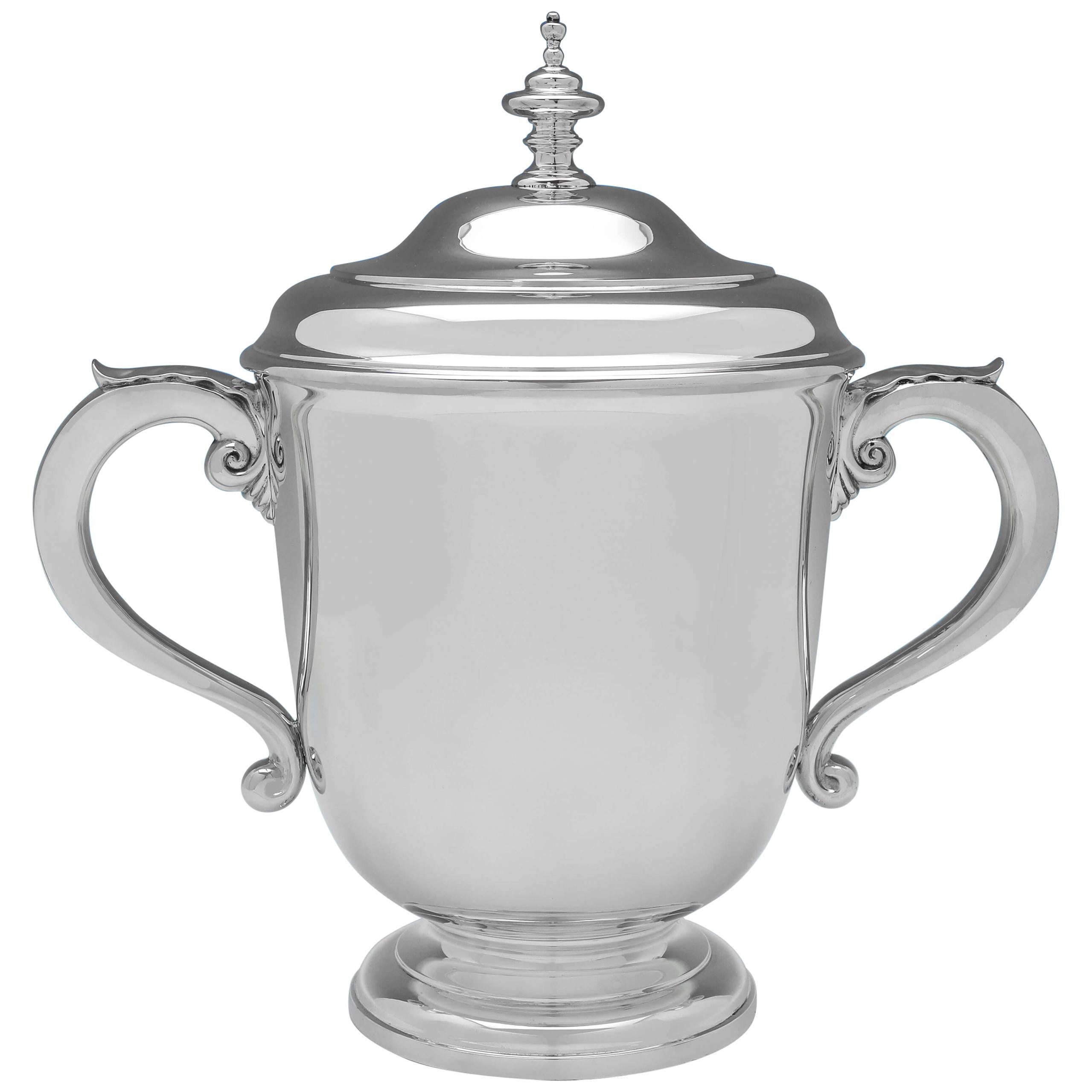 Large Sterling Silver Art Deco Trophy Made in 1935 by Mappin & Webb