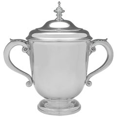 Large Sterling Silver Art Deco Trophy Made in 1935 by Mappin & Webb