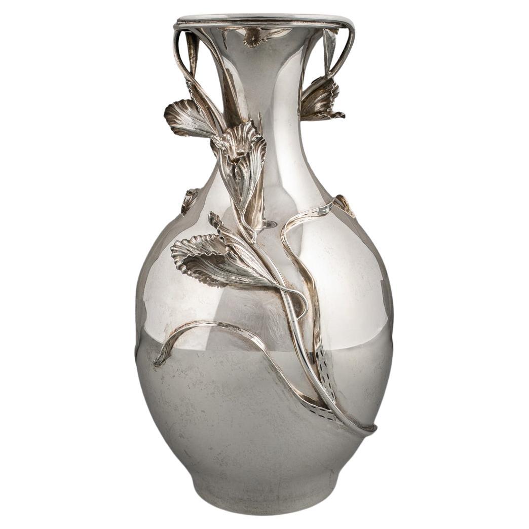 Large Sterling Silver Camusso Vase, Early 20th century