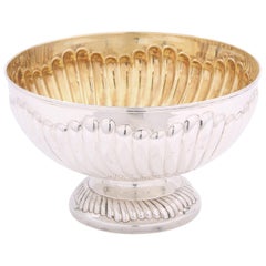 Large Sterling Silver Centerpiece Bowl / Gold Interior