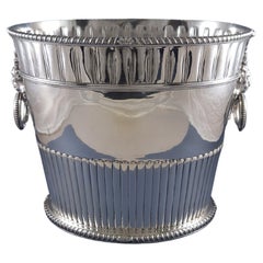 Used Large Sterling Silver Champagne Bucket lions head
