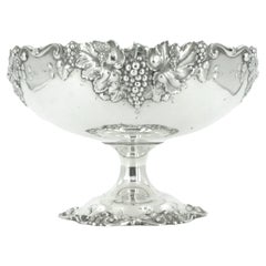 Large Sterling Silver Decorative Footed Bowl