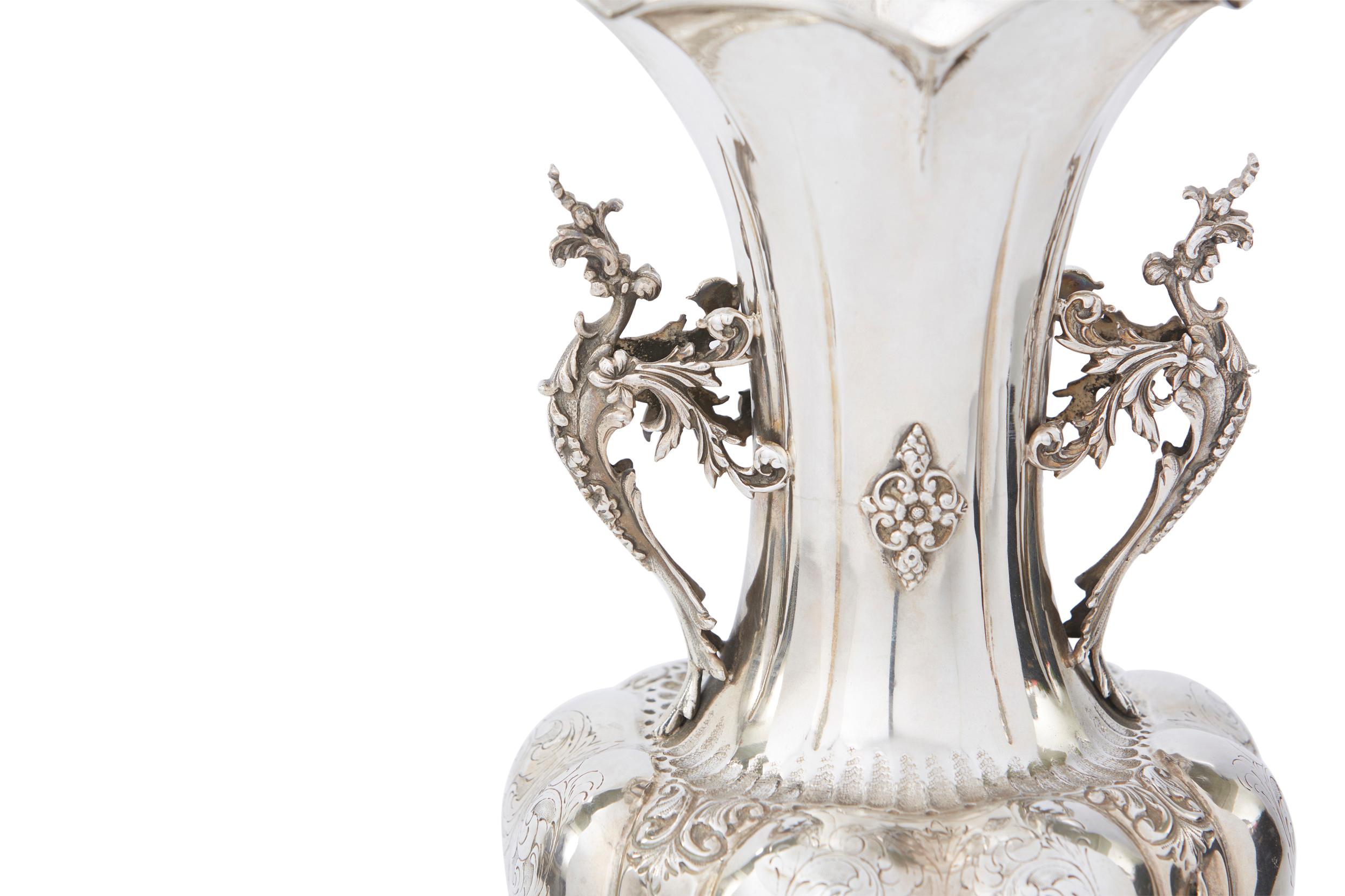 Hand-Crafted Large Sterling Silver Decorative Vase / Piece