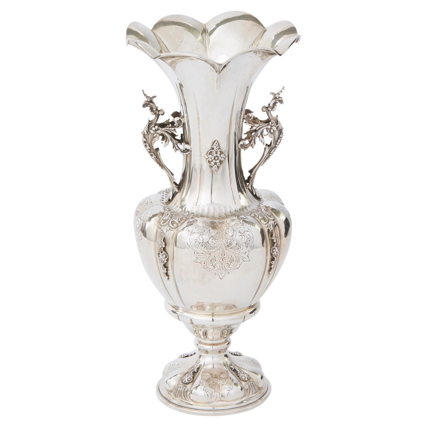 Large Sterling Silver Decorative Vase / Piece