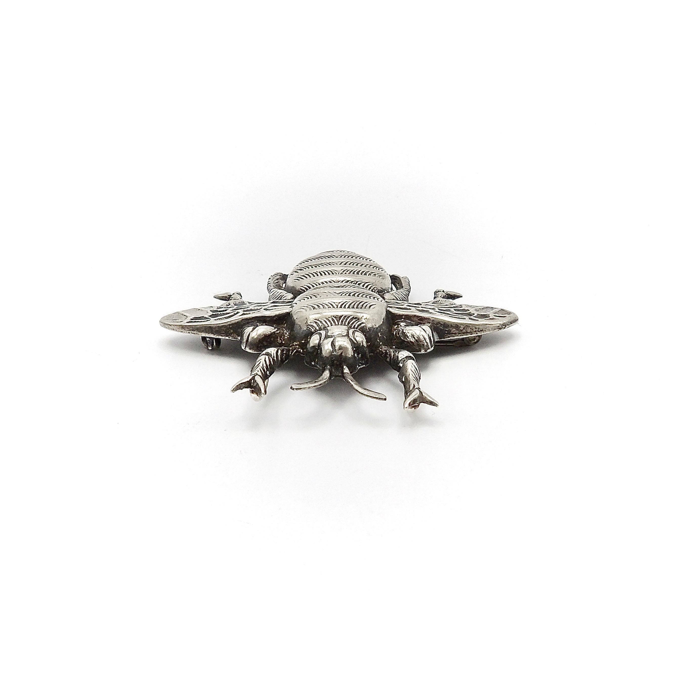 Large Sterling Silver Fletch & Co. Bumblebee Brooch 1