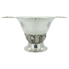 Large Sterling Silver Handled Punch Bowl