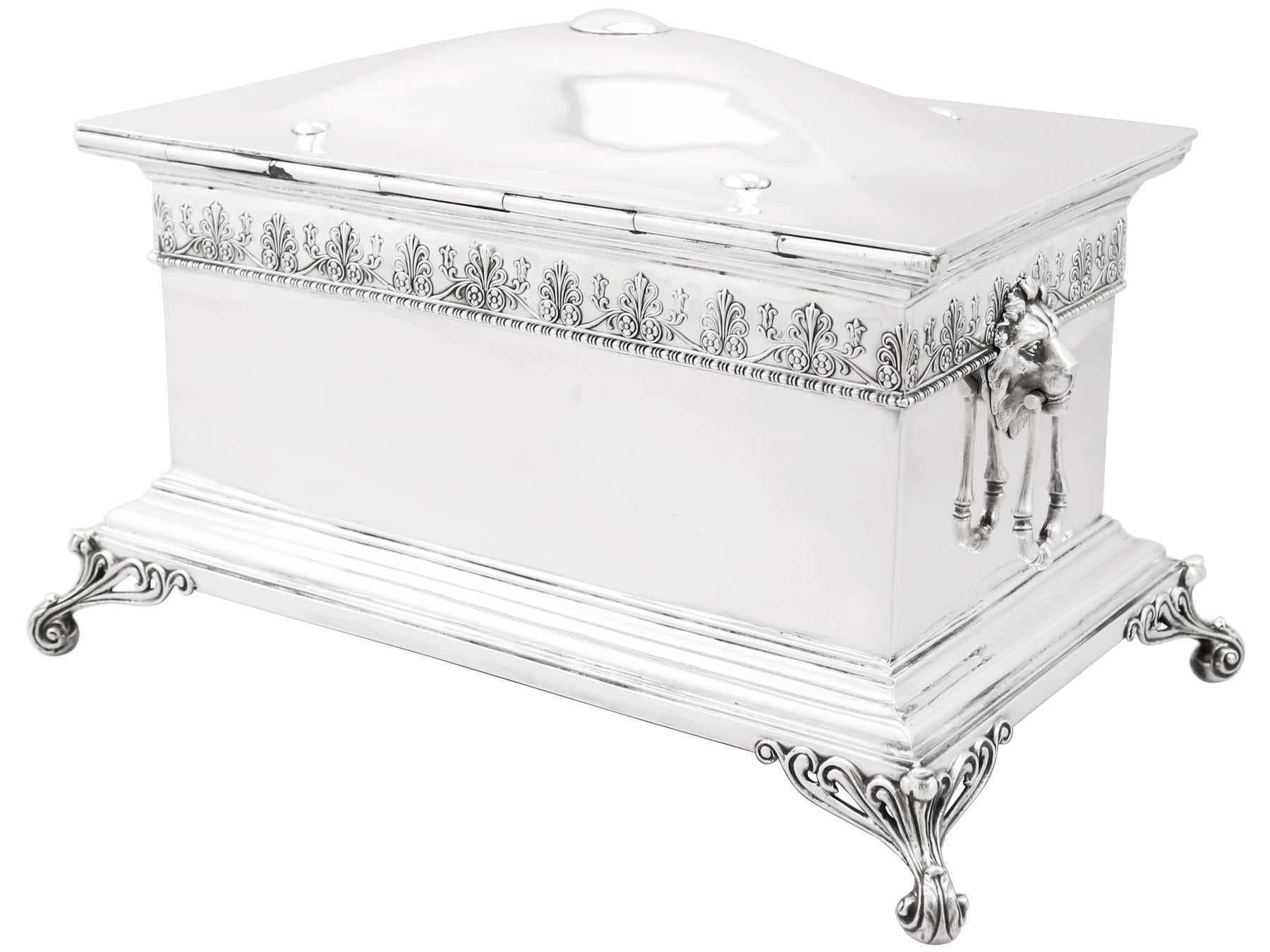 Large Sterling Silver Jewellery Casket In Excellent Condition For Sale In Jesmond, Newcastle Upon Tyne