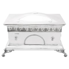 Used Large Sterling Silver Jewellery Casket