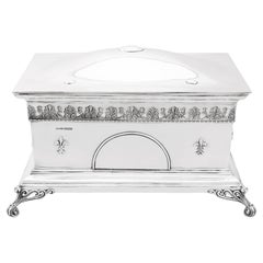 Vintage Large Sterling Silver Jewellery Casket