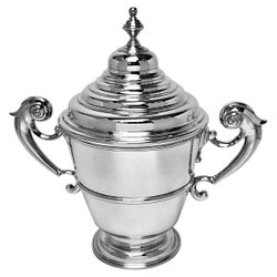 Large Sterling Silver Lidded Cup & Cover Trophy Wine Champagne Cooler 1925