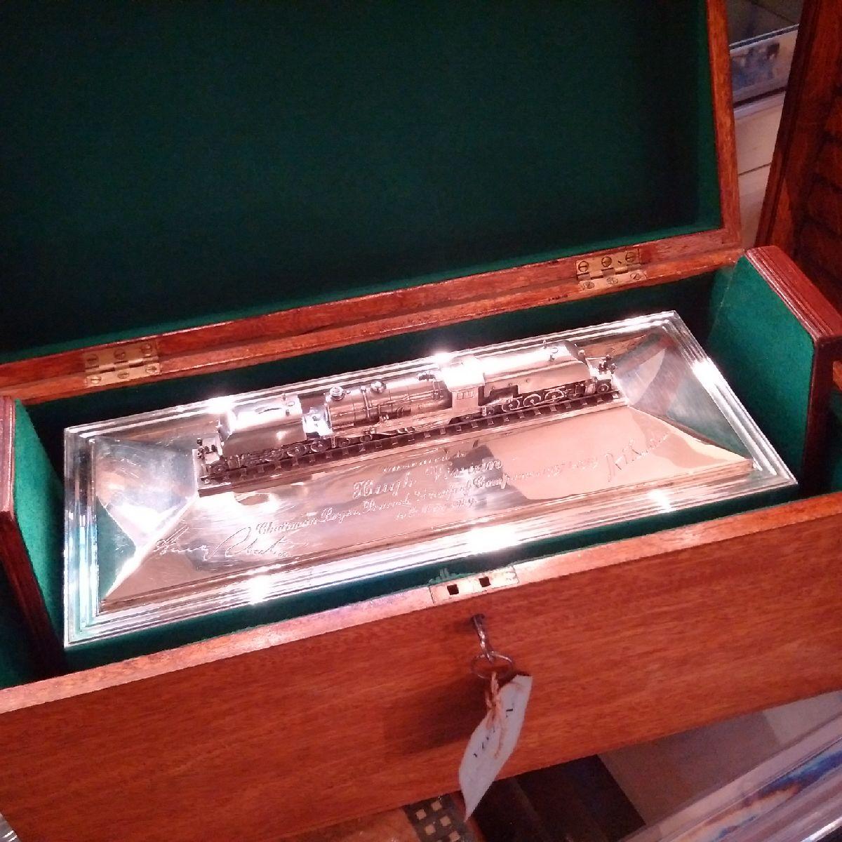 Mid-20th Century Large, Sterling Silver Locomotive Cigar Box, 1949