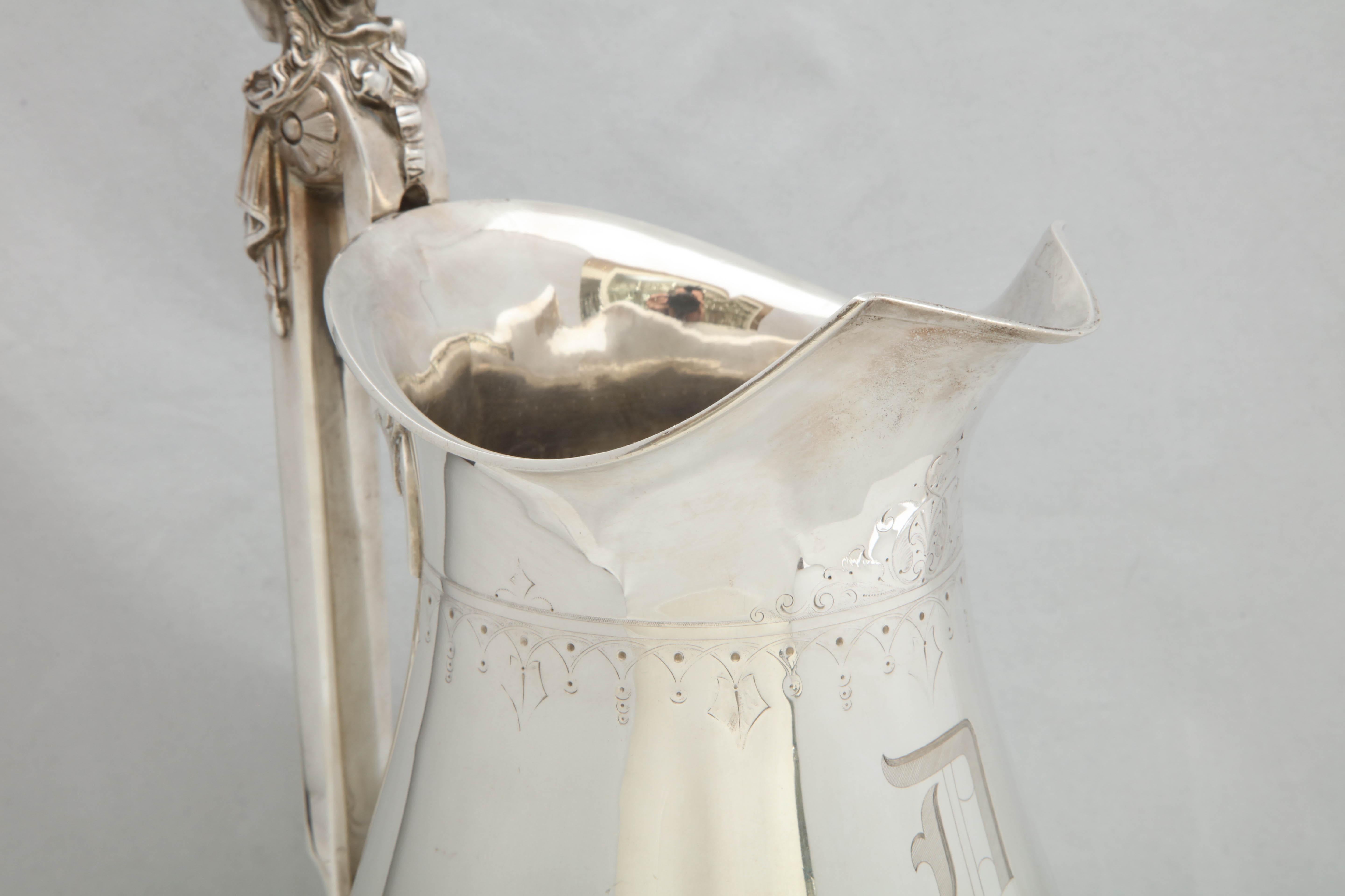 Large Sterling Silver Neoclassical Pitcher by Gorham 6
