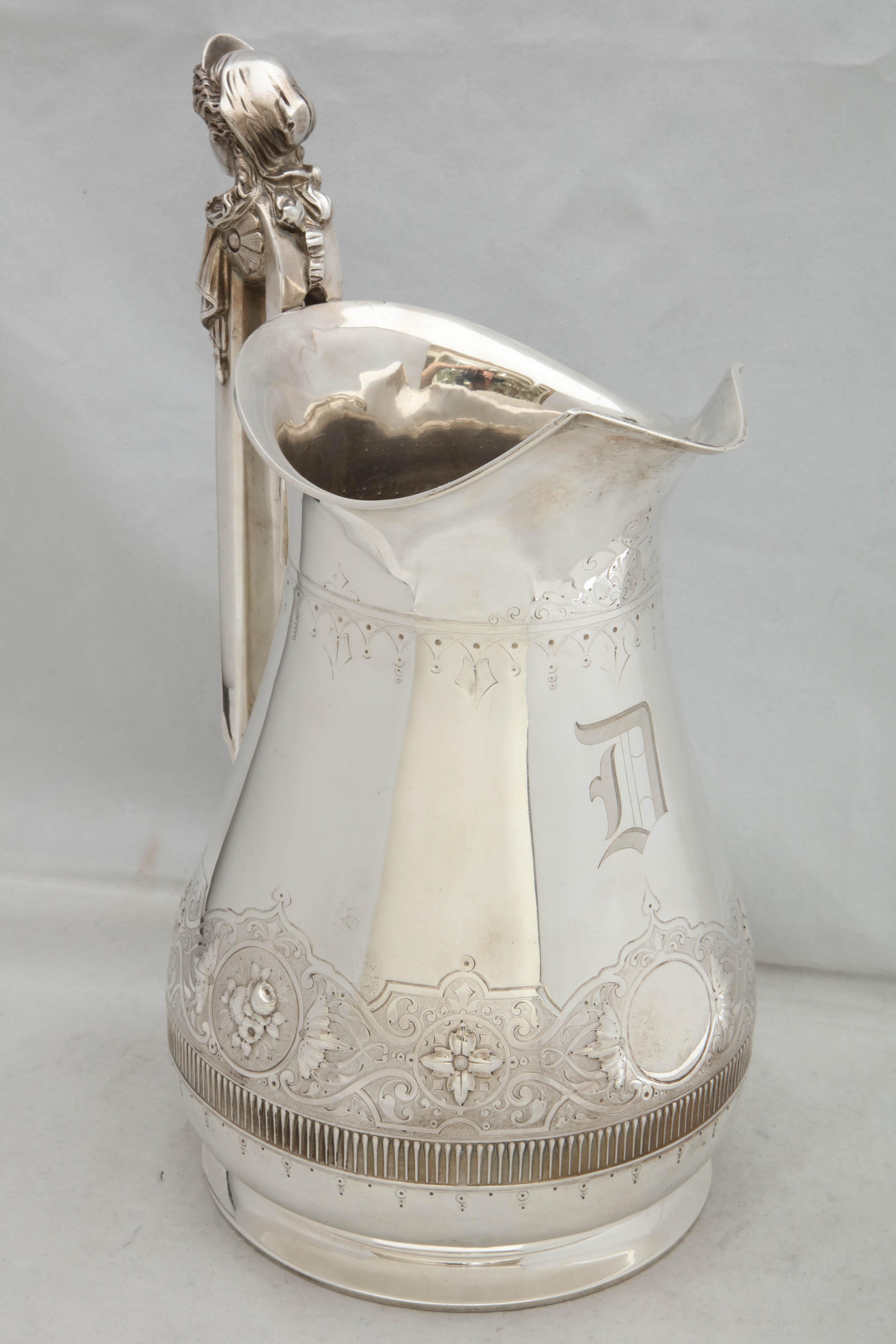 American Large Sterling Silver Neoclassical Pitcher by Gorham