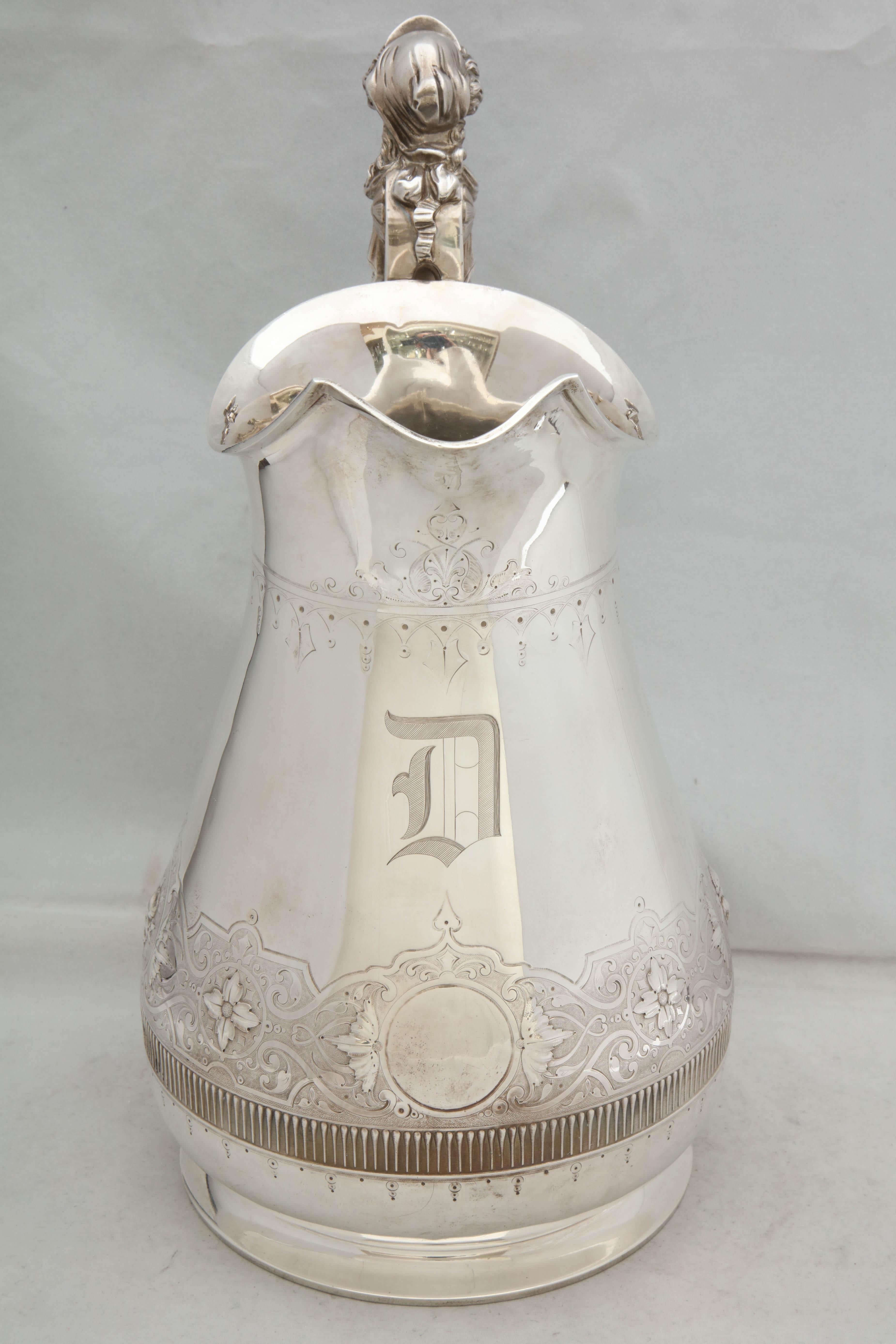 Large Sterling Silver Neoclassical Pitcher by Gorham In Good Condition In New York, NY