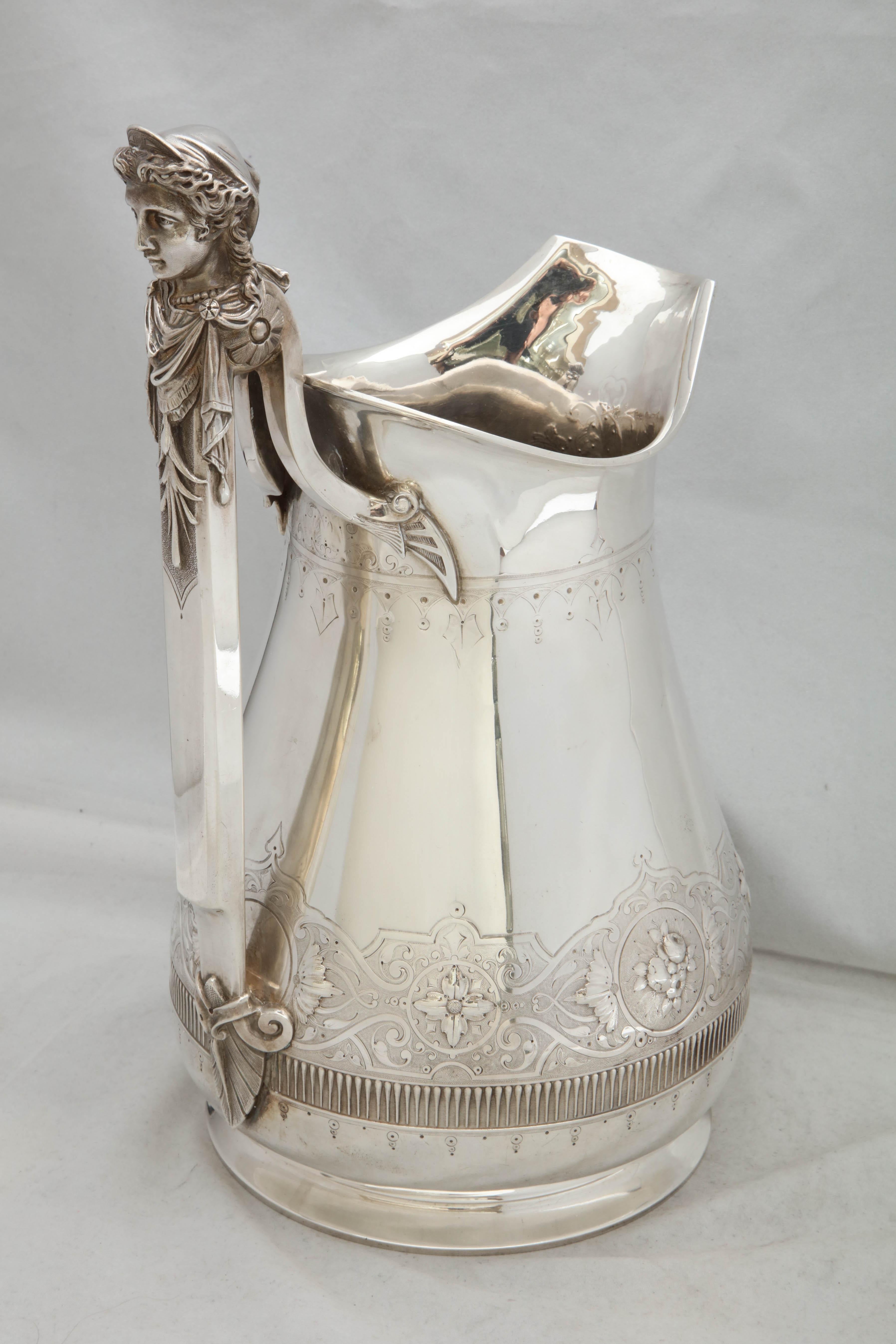 Large Sterling Silver Neoclassical Pitcher by Gorham 3