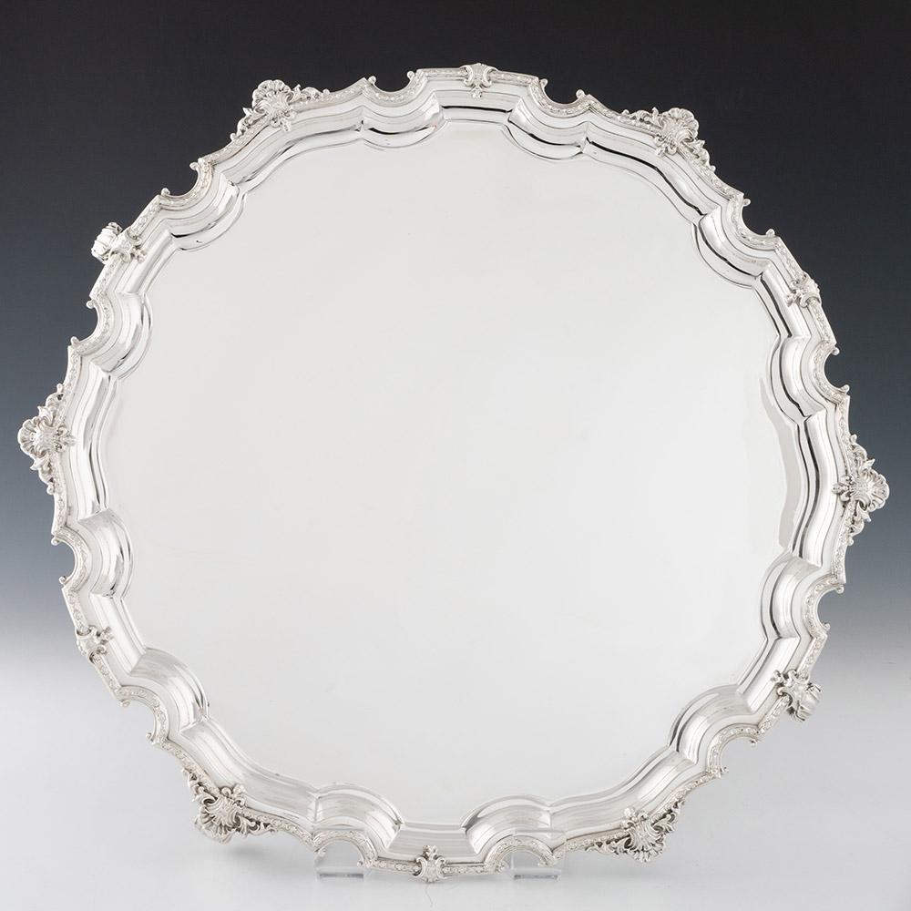 Georgiano Grande salver in argento Sterling Birmingham 1941 in vendita