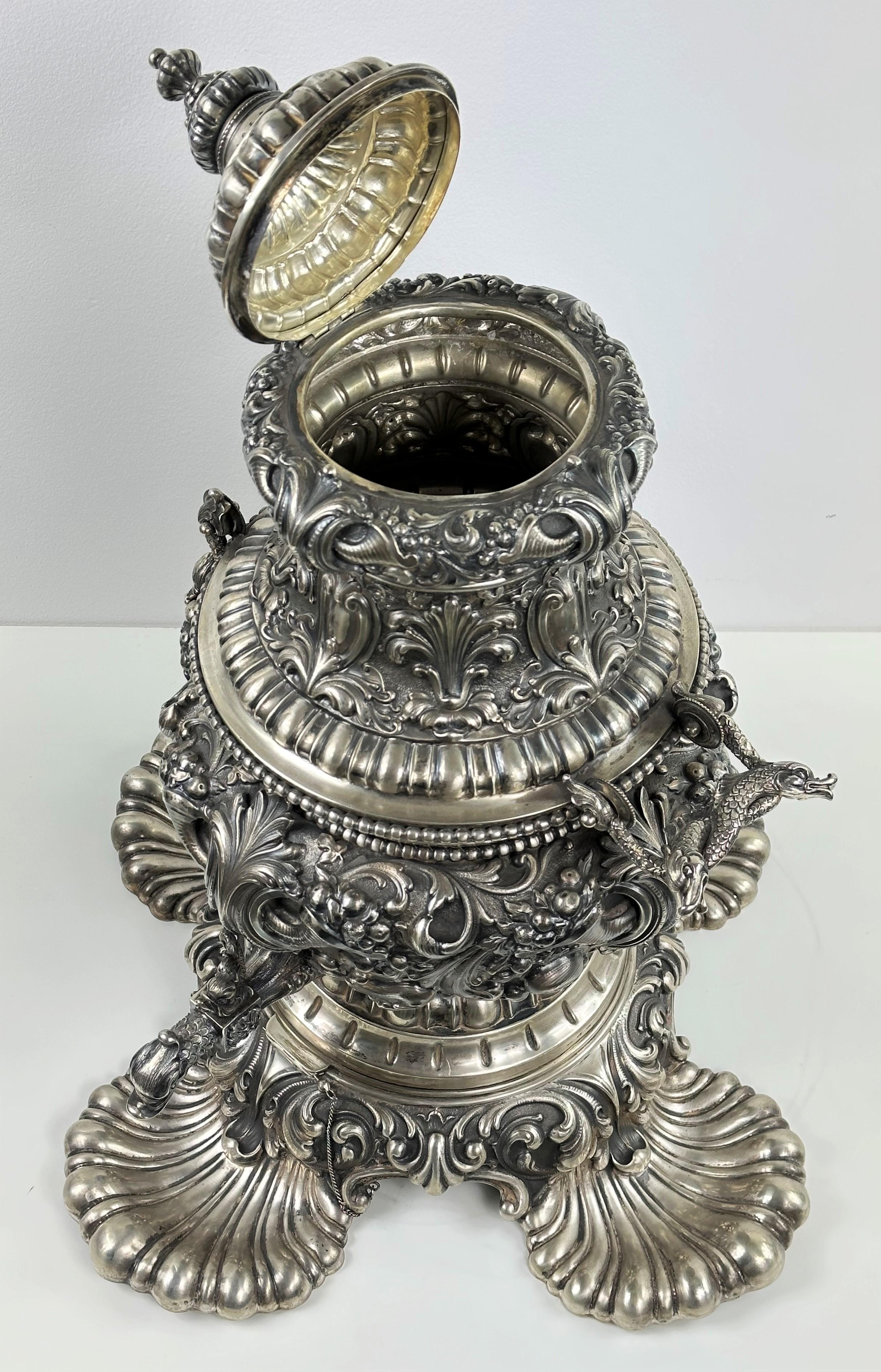 Large Sterling Silver Samovar 6.5kg For Sale 3