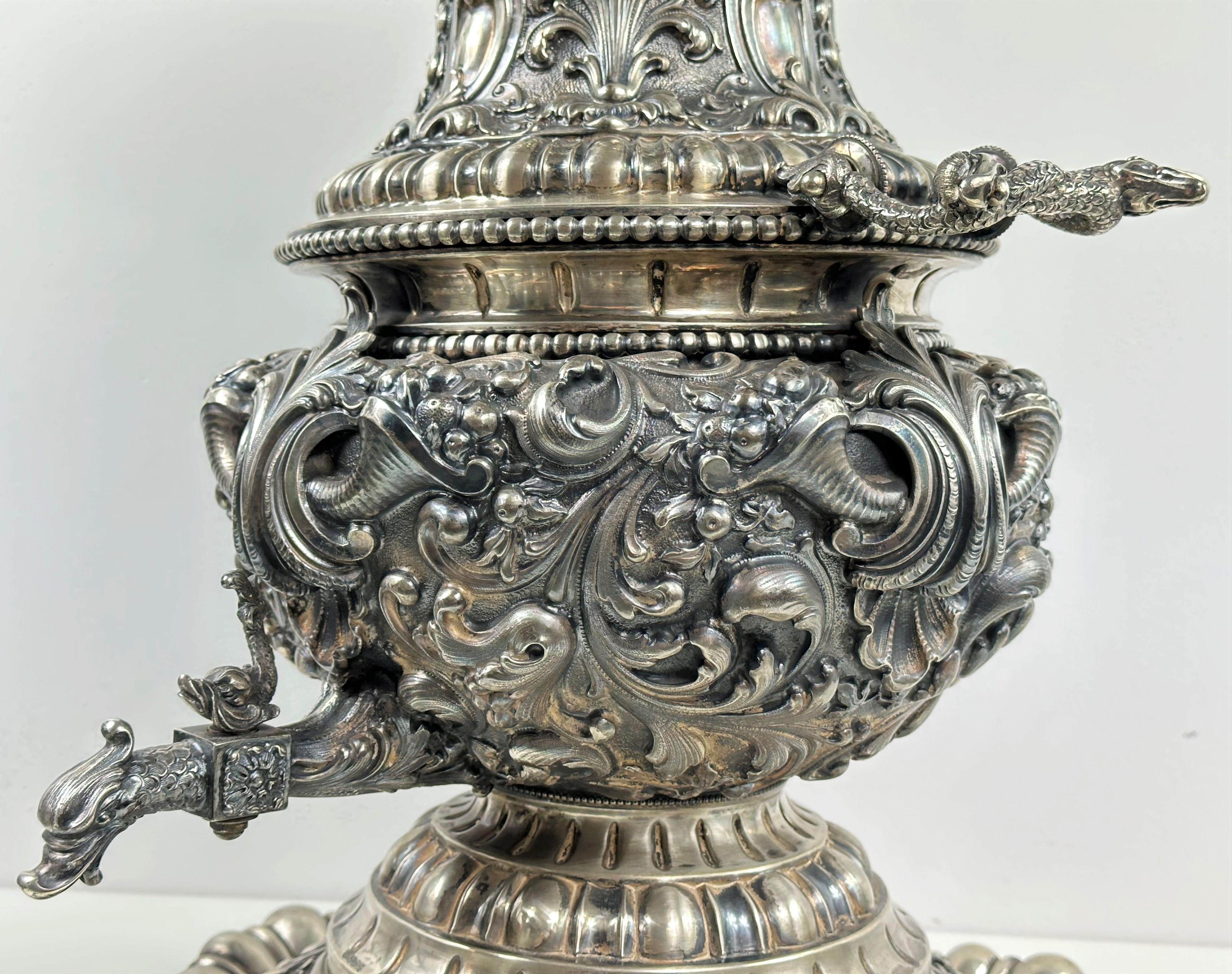 Large Sterling Silver Samovar 6.5kg For Sale 4